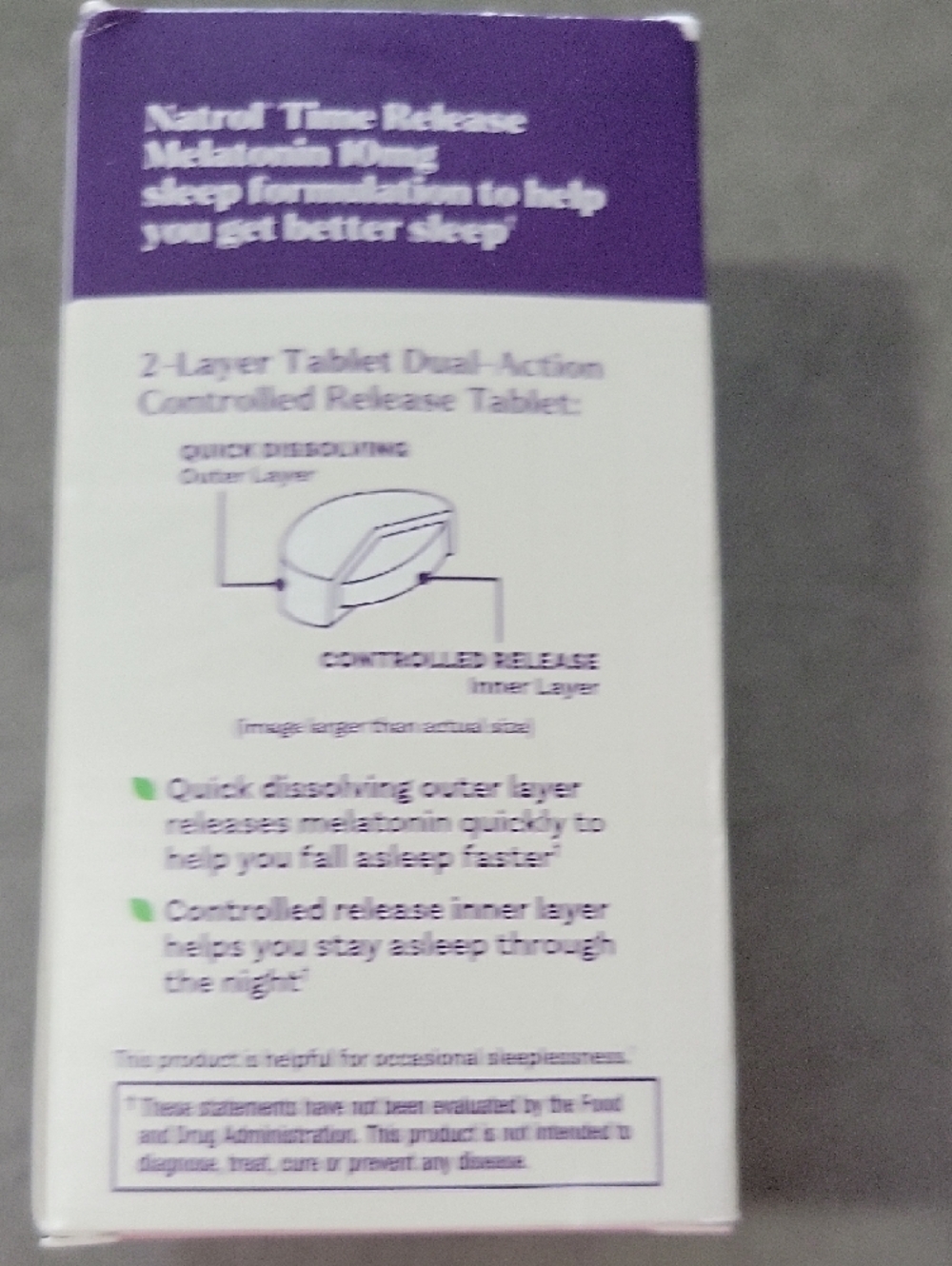Natrol Time Release Melatonin 10mg - White & Purple Box - Picture 4 of 5